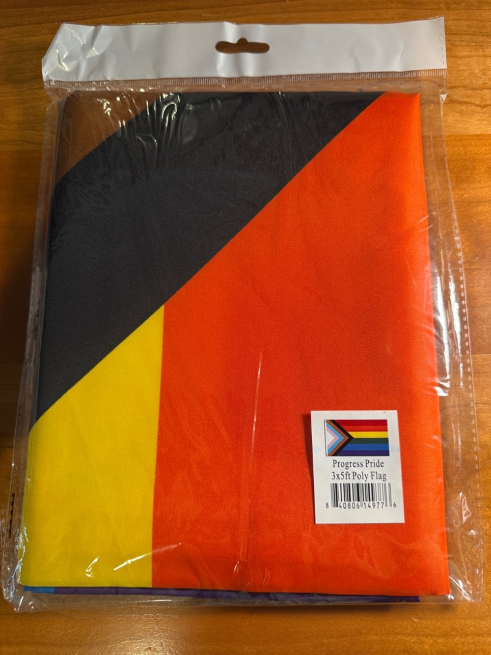 Progress Pride Flag - Bold Black, Red, Yellow, Orange Panels